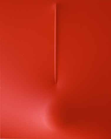8 Agostino Bonalumi Rosso tela estroflessa e acrilico cm.