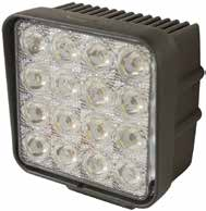 FARI DA LAVORO A LED LED WORK LIGHTS 0F01105 POTENZA LED: 48W (16 LED PER 3W) VOLTAGGIO: 10-30V FLUSSO LUMINOSO: 3200LM TEMPERATURA DI