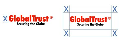 Buffer Zone and Proximity to Other Logos The buffer zone given to the GlobalTrust logo ensures the greatest visual impact that the logo will have.