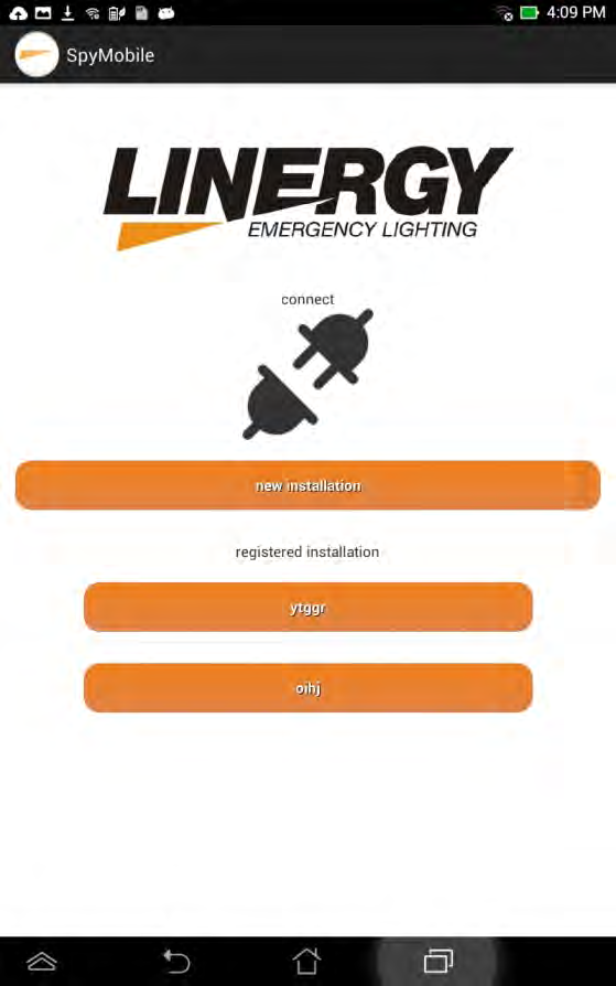 Start of the APP for Spy Micro and the cetralized system Click on the disconnect plug Search new System The search of the system and te next connection