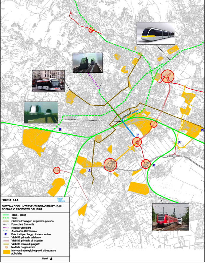 Gli strumenti programmatici L ultimo aggiornamento del Piano Urbano della Mobilità (PUM) prevede, tra gli interventi di maggior rilevanza, lo sviluppo di una rete di servizi a basso impatto