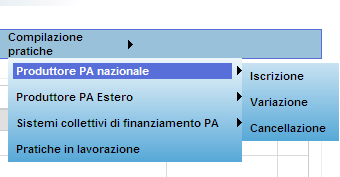 Attenzione Il messaggio sotto riportato indica che il produttore ha già avviato la compilazione di una pratica che si trova nella voce Pratiche in Lavorazione.