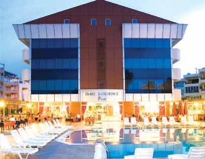 Hotel Fame Residence Park TURSKA, KEMER Položaj Hotel se nalazi u centru Kemera, 50 km udaljen od aerodroma Antalya. Vaš hotel Hotel ima ukupno 110 soba, 92 standardne sobe, 18 porodičnih soba.
