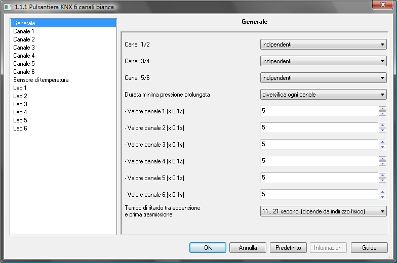 3 Menù Generale Nel menu Generale, vengono riportati i parametri applicativi che ieressano tutti i canali di ingresso implemeati dal dispositivo.