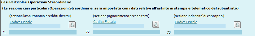 2 Sintetico intestato ad estinto e ripresa Codice Fiscale estinto in sezione Casi particolari operazioni straordinarie per quadro CLA in stampa ordinario e telematico A video sarà