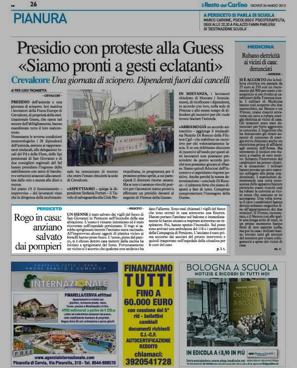 26 marzo 2015 Pagina 26 Il Resto del Carlino (ed. Bologna) Cronaca PERSICETO.