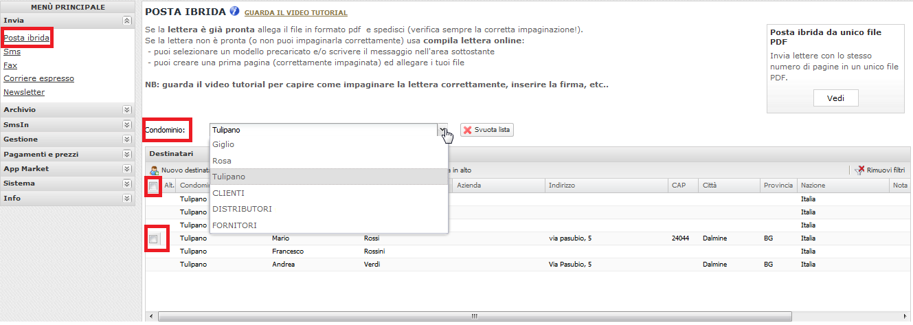 Invio lettere e raccomandate tramite emessage Puoi inviare posta prioritaria e massiva, raccomandate semplici e a/r e corriere espresso direttamente dal web dalla piattaforma emessage selezionando