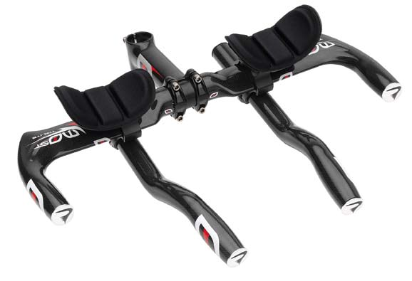 TRILITE TRIMAX Manubrio aero da Triathlon in carbonio con attacco integrato e aerobar regolabili - Full Carbon Triathlon Aero Handlebar with integrated stem and adjustable extensions.