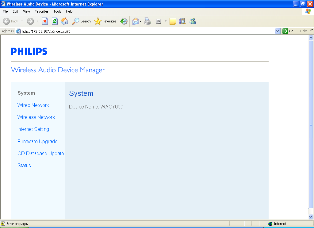 5. Scegliere Firmware Upgrade (Aggiornamento firmware). 6.