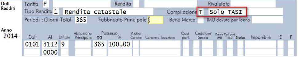 Nota: appena eseguita la ripresa dal possessore/locatore la tariffa e la rendita potrebbero non risultare valorizzate.