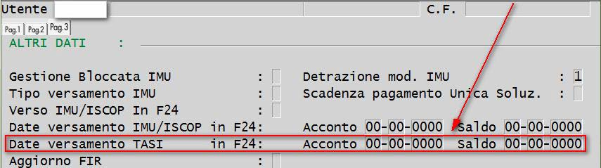 b) valorizzare delle date alternative a quelle IMU nel frontespizio IMU Questa scelta avra effetto per il singolo utente.