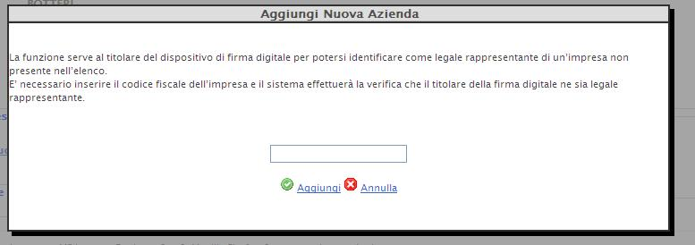 Il sistema verificherà che il titolare della firma digitale abbia cariche di legale rappresentanza o di procura per l Impresa.