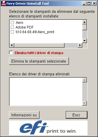 INSTALLAZIONE DEI DRIVER DI STAMPA 18 Disinstallazione dei driver di stampa Tutte le installazioni del software utente su un computer Windows vengono eseguite mediante il programma di installazione