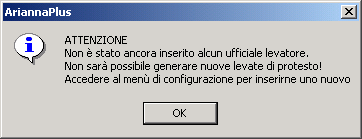 Gestione Ufficiali Levatori Al primo lancio dell esecuzione del programma appare la finestra riportata qui sopra che indica appunto all ufficiale di identificarsi attraverso la relativa maschera di