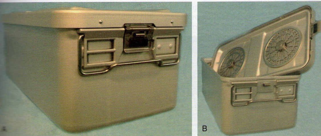 Container e supporto filtro L agente sterilizzante penetra all interno del container attraverso il filtro, l azione della temperatura ne dilata i pori