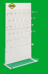 /IMB CONFEZIONE 72006 154,50 Espositore a parete con ganci cromati, supporto cestello in metallo - Dim cestello 1000 x 400 Dim.