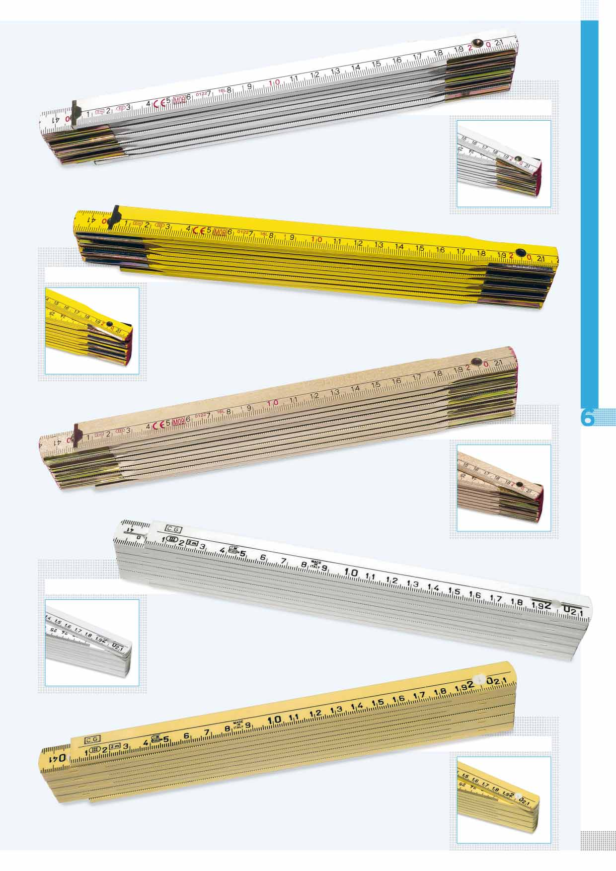 DETTAGLIO K165/G Doppio metro in acero, 2 mt. Formato cm 23,7x3,8x1,6. Colore giallo. 0 K165B Doppio metro in acero, 2 mt. Formato cm 23,7x3,8x1,6. Colore bianco. 0 K161 Doppio metro in acero, 2 mt.