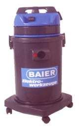 bidoni aspirazione baier BSS410 lt.37 per liquidi e solidi, watt 1300, volume aspirato l/sec.64, avviamento automatico,tubo aspirazione m.4,5 - cavo m.