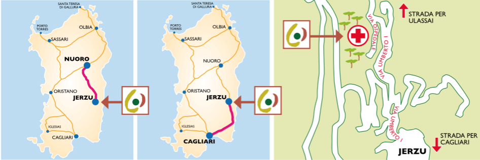 COME RAGGIUNGERCI In auto da Cagliari Percorrere Viale Guglielmo Marconi, Via delle Serre, Via Nazionale e Via Mandas in direzione di SS554 a Quartucciu (15 minuti, 7.