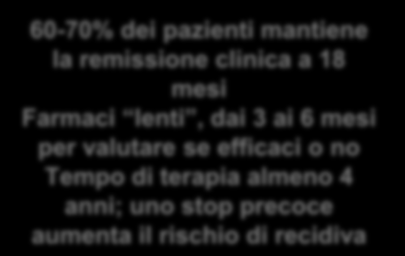 terapia almeno 4 anni; uno stop precoce aumenta il