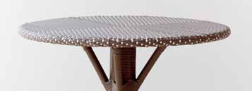 A glass top can be used in a combination with the woven top.