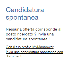 Se dopo esserti candidato torni ai risultati della tua ricerca di impiego, il pulsante risulta di colore blu, a conferma dell invio della candidatura.