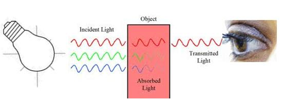 Spettri di emissione di un led a luce bianca e di una lampadina ad incandescenza Il colore percepito dipende a) dalla sorgente luminosa (spettro di emissione); b)