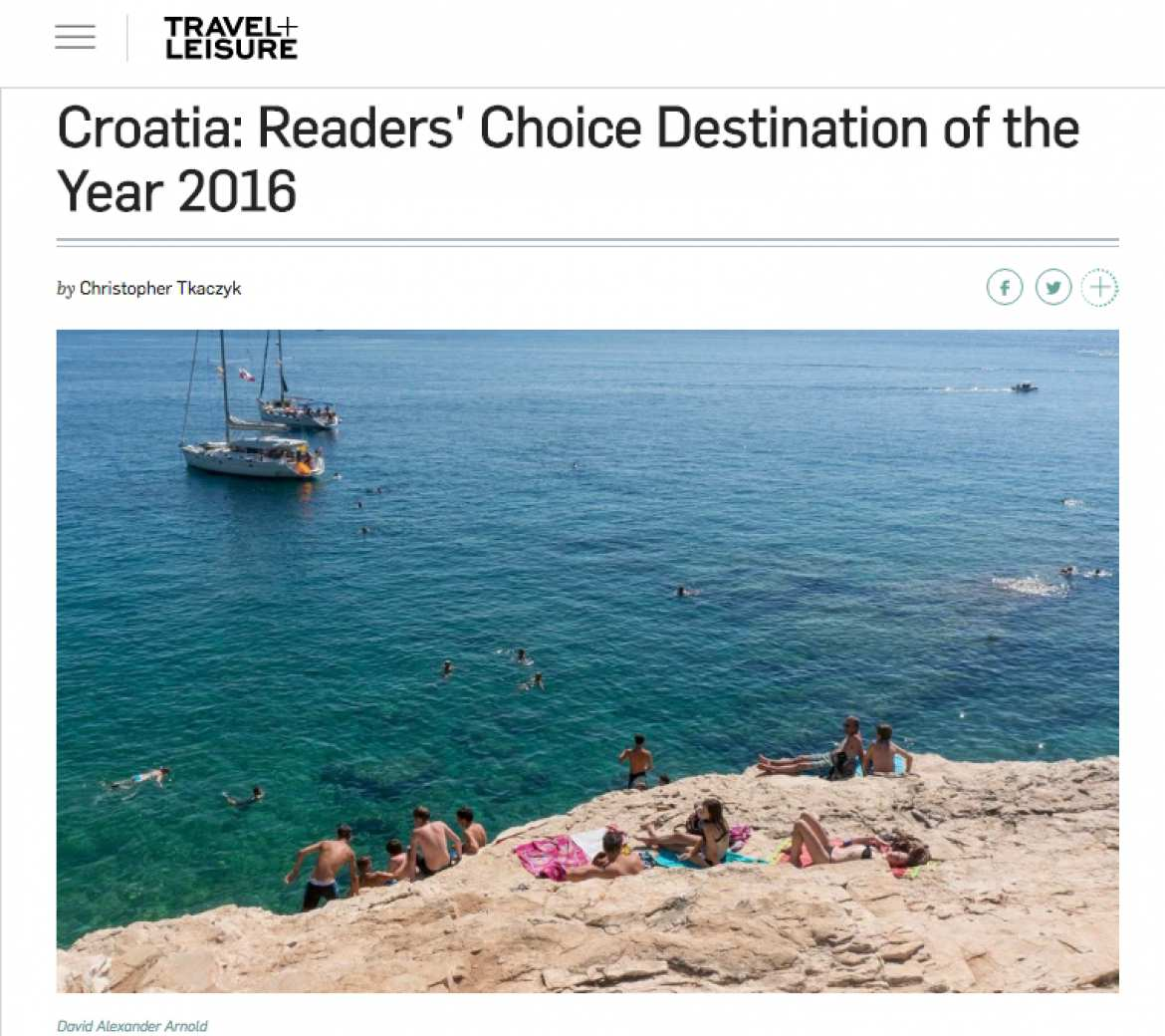 UNA RIVISTA AMERICANA HA DICHIARATO LA CROAZIA COME MIGLIORE DESTINAZIONE TURISTICA DEL MONDO NEL 2016 La famosa rivista americana di turismo Travel and Leisure (T+L) ha dichiarato la Croazia come