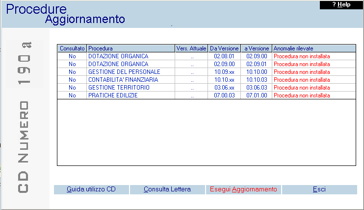 Come eseguire gli aggiornamenti dal server Le operazioni che seguono vanno effettuate dall Unità centrale.