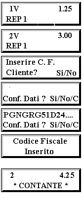 5.6 VENDITA CON CODICE FISCALE PROGRAMMAZIONI: vedi paragrafo 2.16 programmazione CODICE FISCALE, abilitazione richiesta codice in automatico.