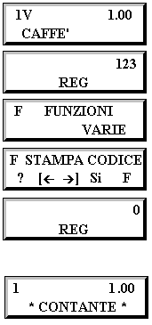 5.22.2 STAMPA CODICE (FUNZIONE 02) Questa funzione consente di inserire un codice numerico preceduto dal simbolo cancelletto (#) sullo scontrino fiscale.