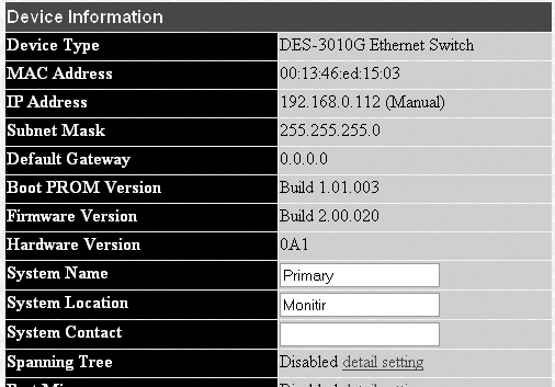 6. Programmazione della rete Impostazioni di rete Le impostazioni di rete devono essere programmate utilizzando il software fornito dal produttore degli switch.