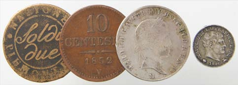 OFF. 7593 MILANO - 10 soldi 1811-1814, assieme a 5 monete in rame del Lombardo-Veneto e tre di