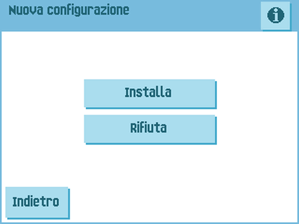 19 Installazione di un nuovo lavoro o un nuovo software Dopo aver premuto Messaggi nel menu "Servizi on-line", sullo schermo a sfioramento vengono visualizzati i messaggi ricevuti dal server.