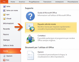 Sono disponibili numerose risorse gratuite con informazioni utili per l'utilizzo di PowerPoint 2010, inclusi corsi di formazione e guide per il passaggio dai menu alla barra multifunzione.