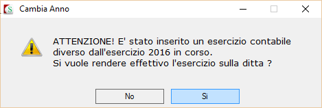 Premendo OK sulla videata di oppure comparirà la seguente videata: Fig.1 Fig.2 Fig.3 Cliccare su Si in modo da memorizzare l esercizio 2017 sulla ditta e proporlo su tutte le stazioni.