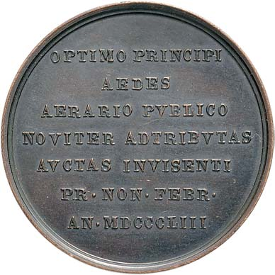 BB 40 2333. EDAGLIA 1856 A. IX DIAM. 43,5 OPUS B. BIANCHI BART. E 856 AG GR. 39,44 COLPI. PROCLAMAZIONE DEL DOGMA DELL IMMACOLATA CONCEZIONE. Q.SPL 80 2334. 1857 BART. 12-19 DIAM. 59 OPUS G.