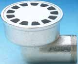 653 Floor drain waste, with round strainer, curved drain with threaded connector of 1 1/4" 654 Floor drain