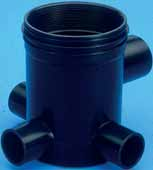 373 PEHD floor drain trap, 3 inlets of 40 mm,