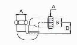 mm Ø outlet C Brass nut