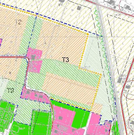 AMBITI DI NUOVO INSEDIAMENTO SCHEDA D AMBITO T3 Localizzazione Superficie territoriale Rolo capoluogo a Nord-Est del centro abitato Circa 12 Ha Area pianeggiante inedificata al margine Nord-Est dell