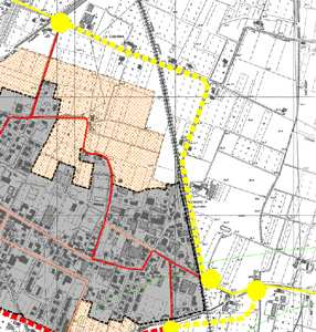 INFRASTRUTTURE VIARIE BRETELLA NORD-EST SCHEDA S02 Localizzazione Fabbrico NordEst del capoluogo A Bretella B Si tratta del potenziamento di una viabilità già esistente di collegamento tra via per