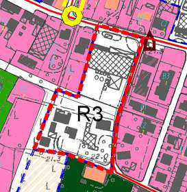 AMBITI DI RIQUALIFICAZIONE SCHEDA D AMBITO R3 Localizzazione Superficie territoriale Rolo capoluogo Circa 1,4 Ha Ambito urbano costituito dall insediamento della Cantina di Rolo e da alcuni