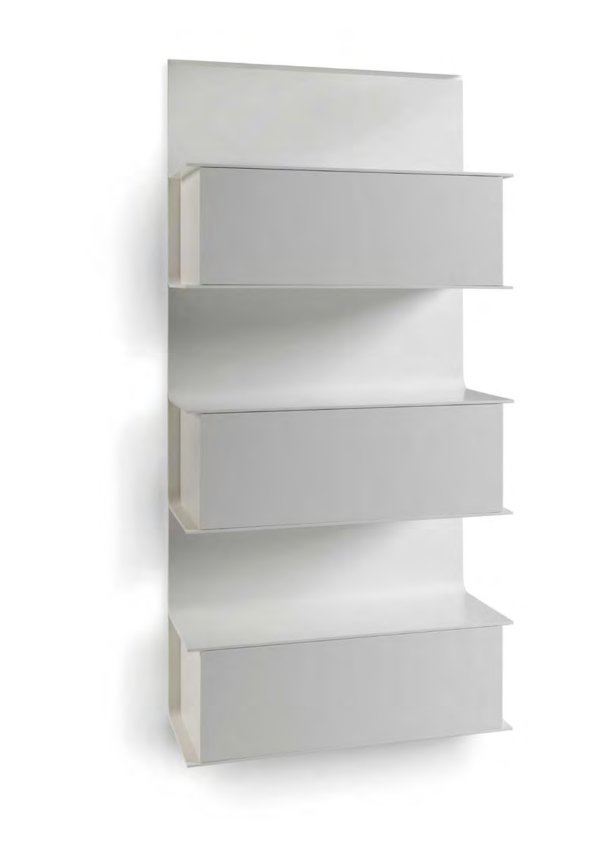 Goldenice Bruno Fattorini and Partners Libreria con elemento contenitore Bookcase with element storage Goldenice Goldenice, già protagonista del concetto di trasformazione dimensionale con la