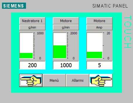 NASTRATORE 2 VISUALIZZAZIONI Visualizzazioni Unità Funzione Nastratore 1 g/min Visualizzazione giri