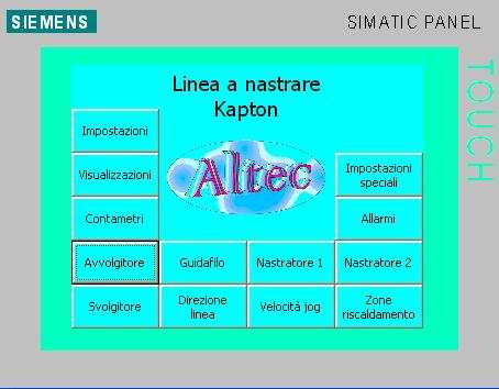 Pagina iniziale TASTI FUNZIONE Tasti Funzione Richiamo pagina VISUALIZZAZIONI Richiamo pagina VISUALIZZAZIONI CONTAMETRI Richiamo pagina CONTAMETRI DIREZIONE LINEA Richiamo pagina SCELTA SENSO LAVORO