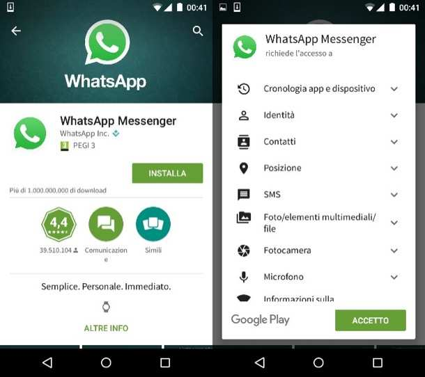 Whatsapp WhatsApp è un applicazione di messaggistica multi-piattaforma che permette di inviare messaggi, foto, video, documenti e registrazioni vocali ad altri utenti via Internet utilizzando come