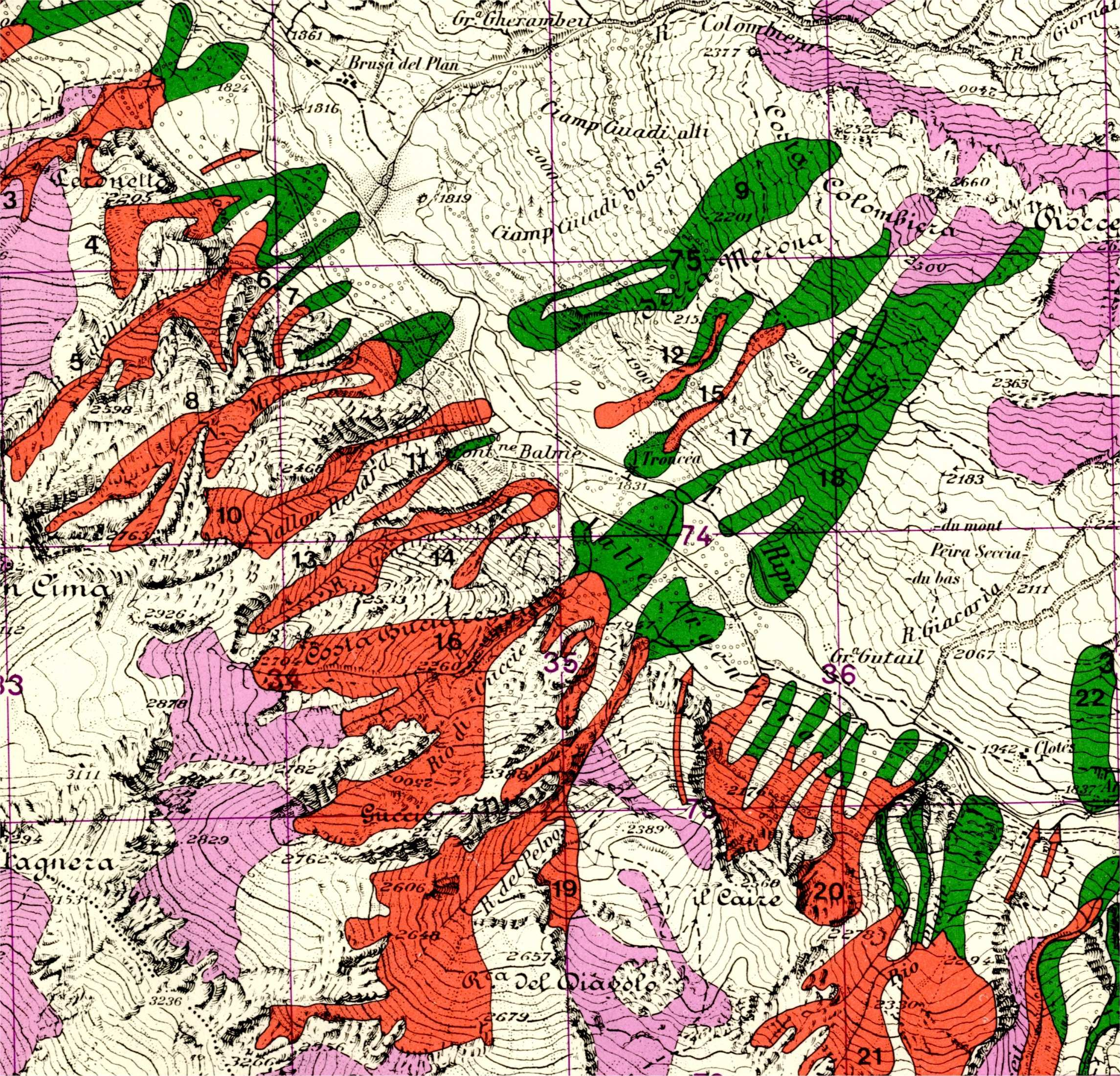 La monografia militare delle valanghe (Servizio Meteomont) LEGENDA Valanghe abituali Valanghe