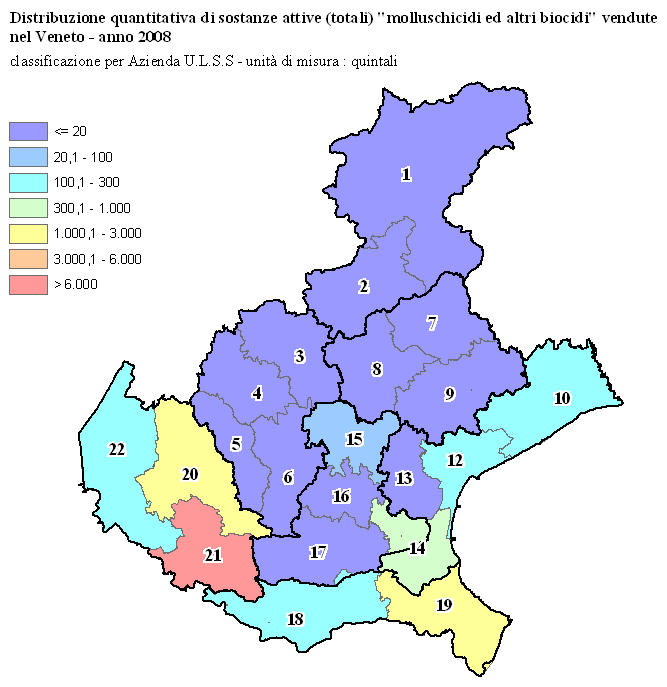 Figura 8. Vendite di insetticidi (totali) nel Veneto - anno 214 Figura 9.