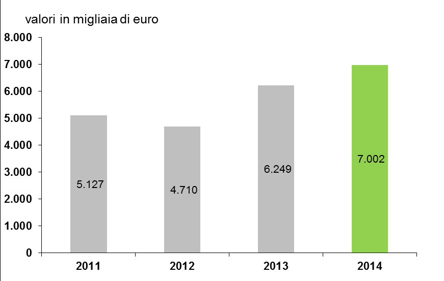 Investimenti delle altre società del Gruppo Gli investimenti realizzati nel corso del 2014 dal Gruppo Lario Reti ammontano a 7 milioni di euro (nell esercizio precedente erano stati pari a 6,25